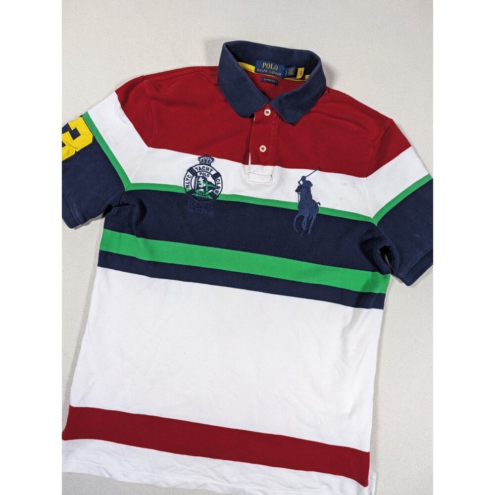 Polo Ralph Lauren RLYC Yacht Club Yachtsman Striped Shirt Mens Small Big Pony #3